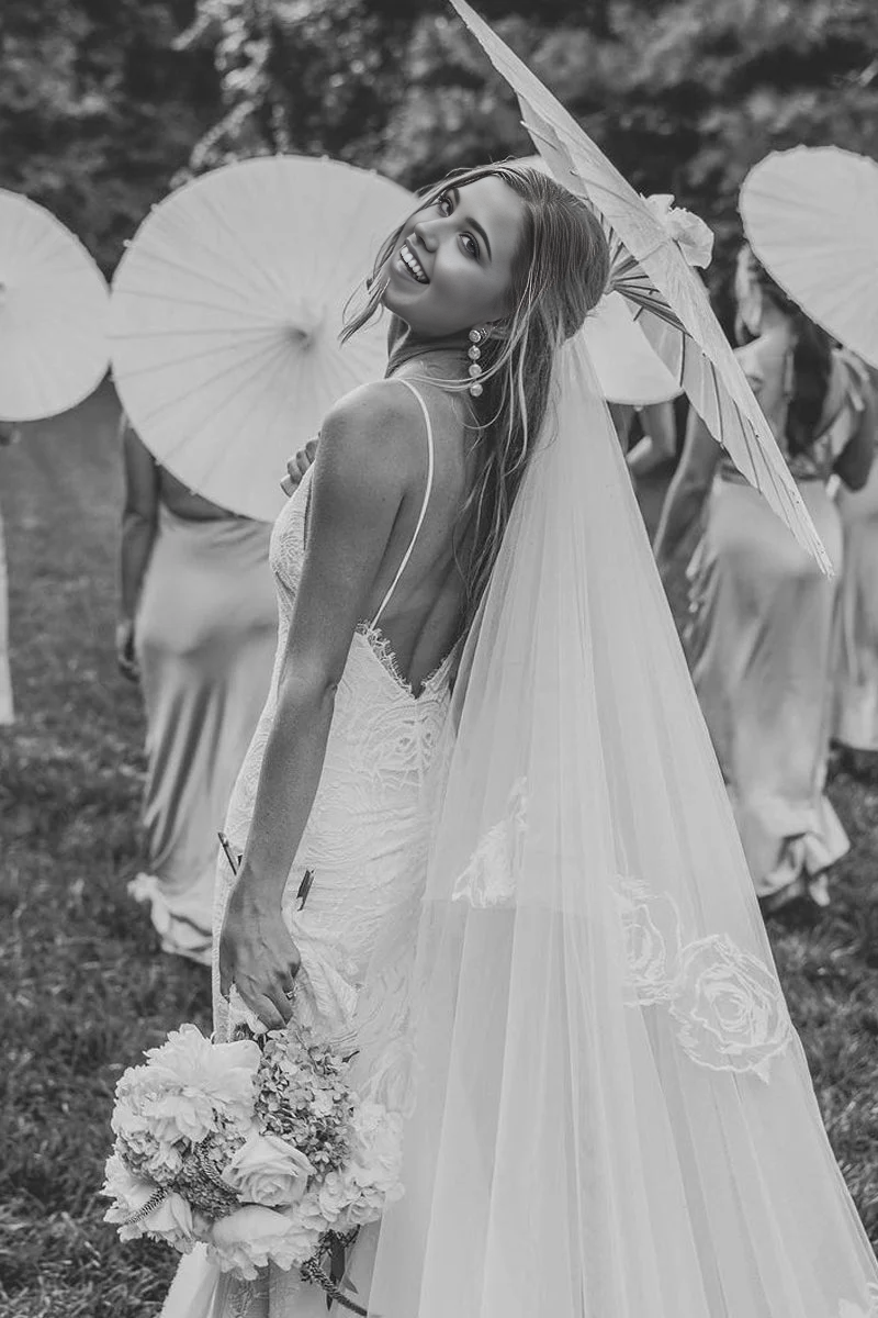 Wholesa Mermaid V Neck Lace Boho Wedding Dresses
